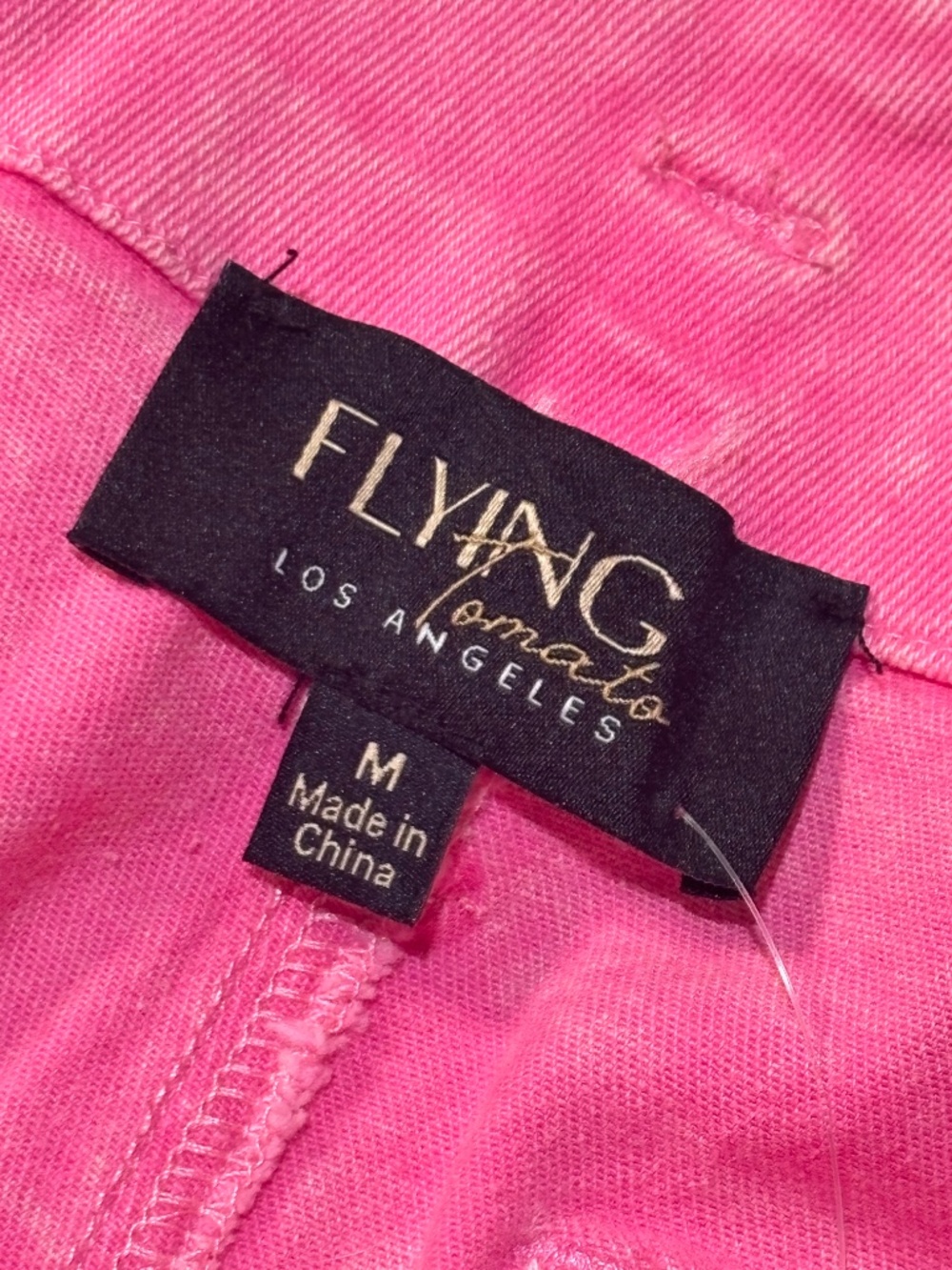 NWT [Flying Tomato] High Rise Hot Pink Wide Flare Leg Twill Pants | Medium Jeans - Picture 5 of 16